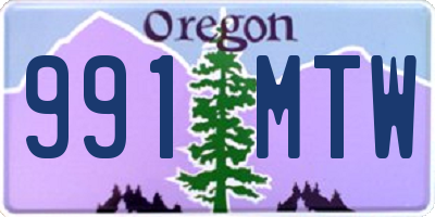 OR license plate 991MTW