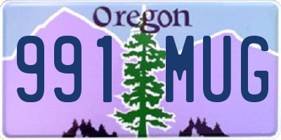 OR license plate 991MUG