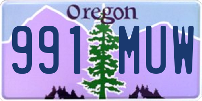 OR license plate 991MUW