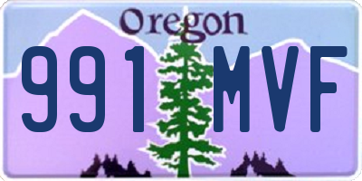 OR license plate 991MVF