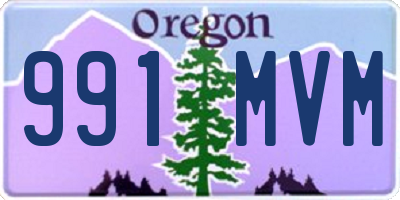 OR license plate 991MVM