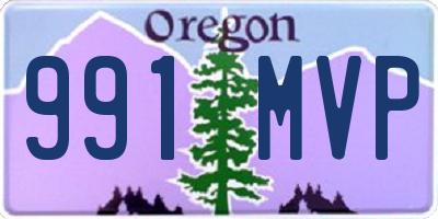 OR license plate 991MVP