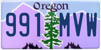 OR license plate 991MVW