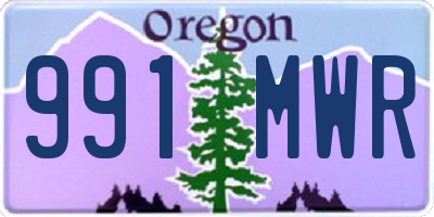 OR license plate 991MWR