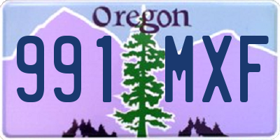 OR license plate 991MXF