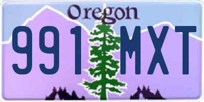 OR license plate 991MXT