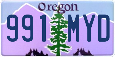 OR license plate 991MYD