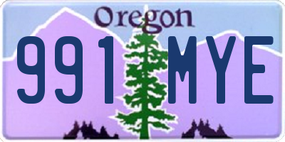 OR license plate 991MYE