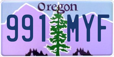 OR license plate 991MYF