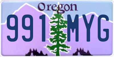 OR license plate 991MYG