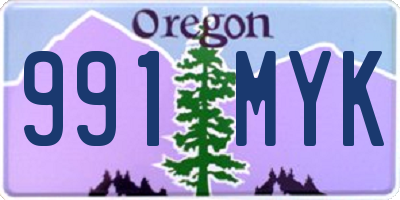 OR license plate 991MYK