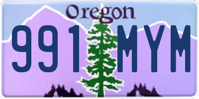 OR license plate 991MYM