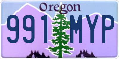 OR license plate 991MYP