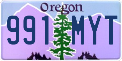 OR license plate 991MYT