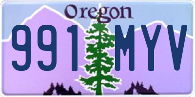 OR license plate 991MYV