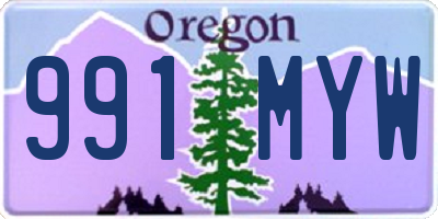 OR license plate 991MYW