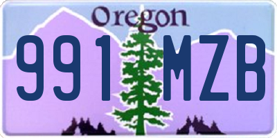 OR license plate 991MZB