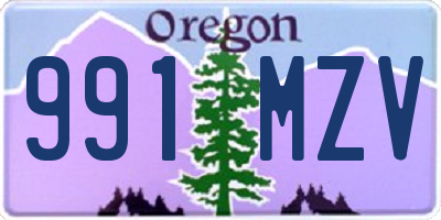 OR license plate 991MZV