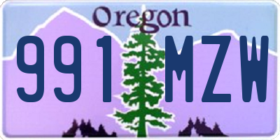 OR license plate 991MZW