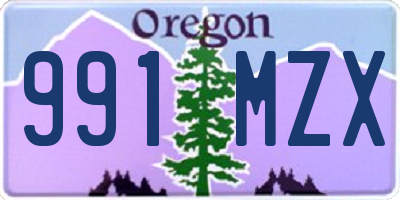 OR license plate 991MZX