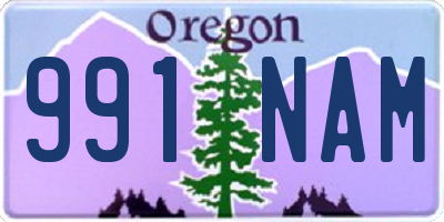 OR license plate 991NAM
