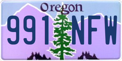 OR license plate 991NFW