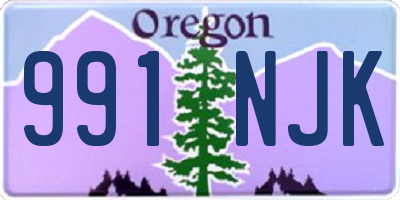 OR license plate 991NJK