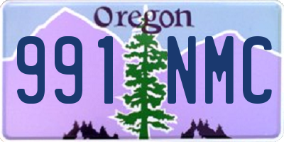 OR license plate 991NMC