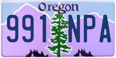 OR license plate 991NPA