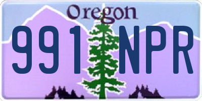 OR license plate 991NPR