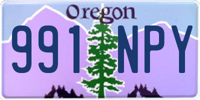 OR license plate 991NPY