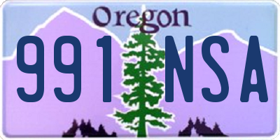 OR license plate 991NSA