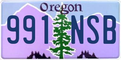 OR license plate 991NSB