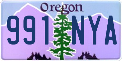 OR license plate 991NYA