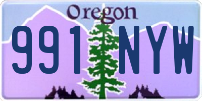 OR license plate 991NYW