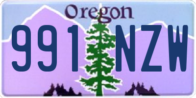 OR license plate 991NZW