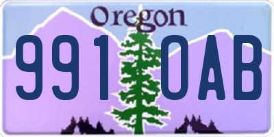 OR license plate 991OAB