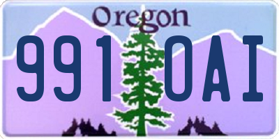 OR license plate 991OAI