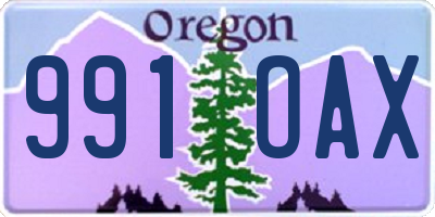 OR license plate 991OAX