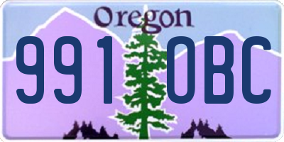 OR license plate 991OBC