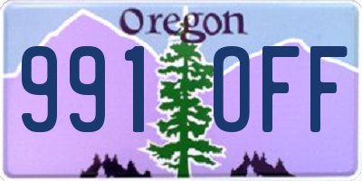 OR license plate 991OFF