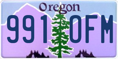 OR license plate 991OFM