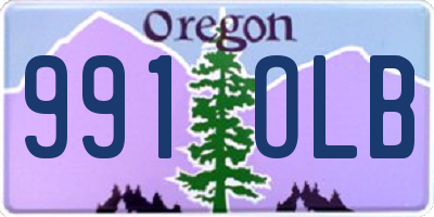 OR license plate 991OLB