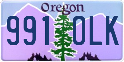 OR license plate 991OLK