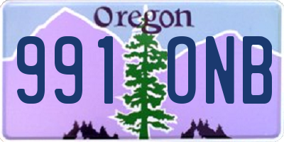 OR license plate 991ONB