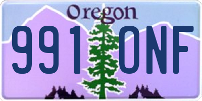 OR license plate 991ONF