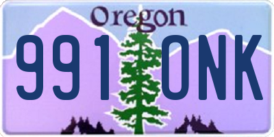 OR license plate 991ONK