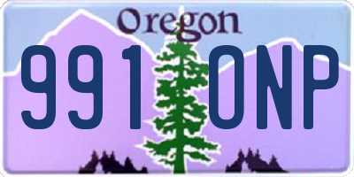 OR license plate 991ONP