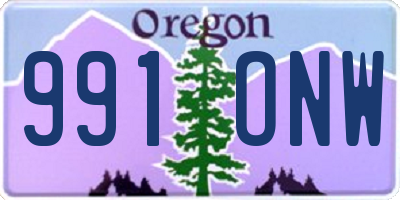 OR license plate 991ONW