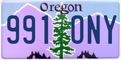 OR license plate 991ONY